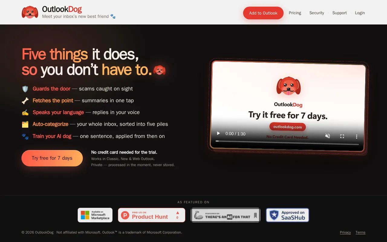 OutlookDog — preview screenshot