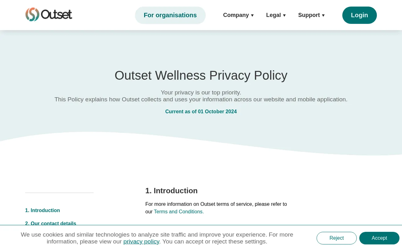 Outset — pricing page