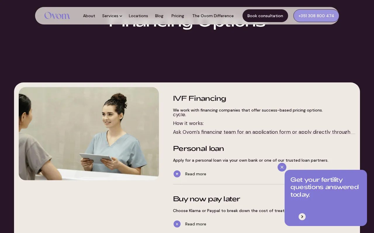 Ovom Care — pricing page