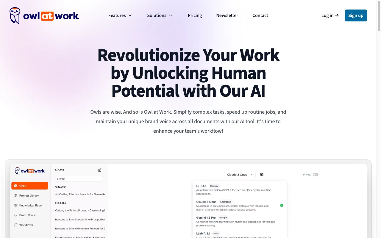 Owl at Work — preview screenshot
