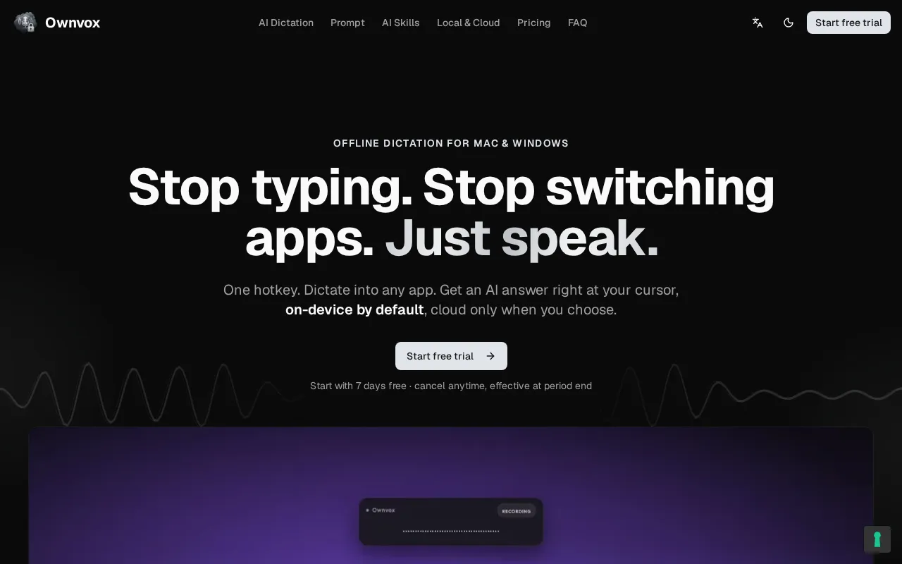 Ownvox — preview screenshot