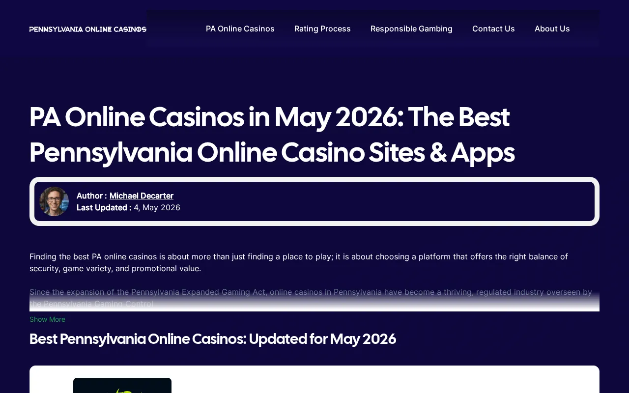 PA Online Casinos — preview screenshot