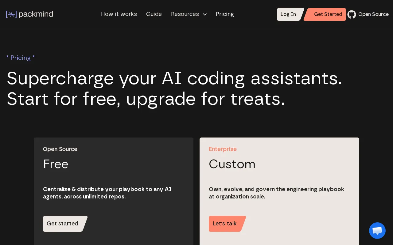 Packmind — pricing page
