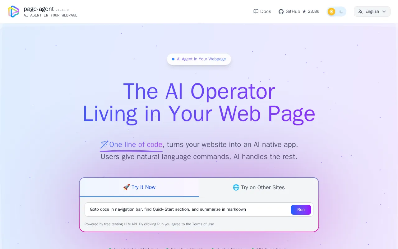 Page-agent — preview screenshot