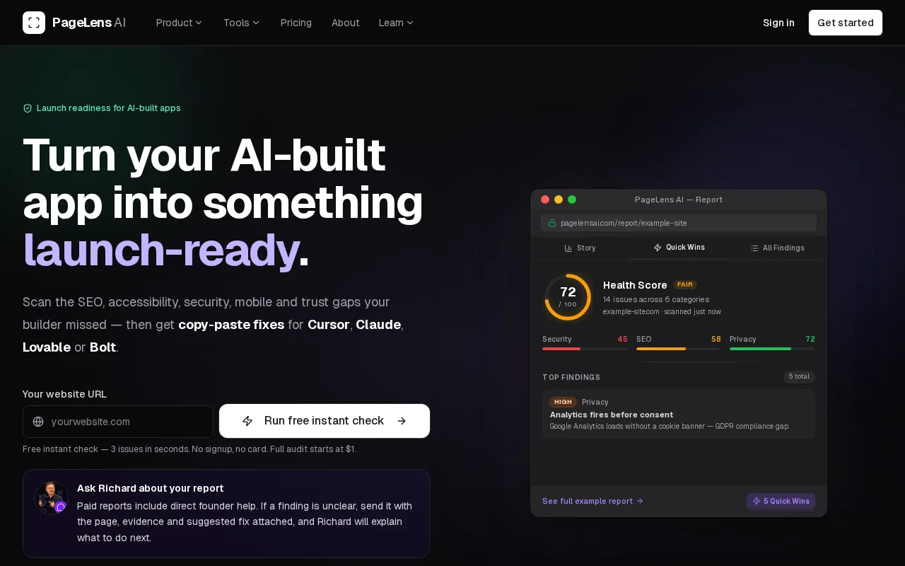 PageLens AI — preview screenshot