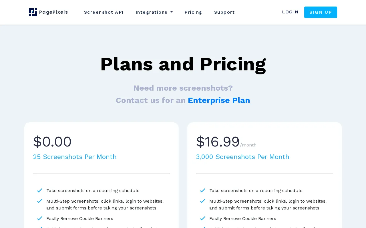 Pagepixels — pricing page