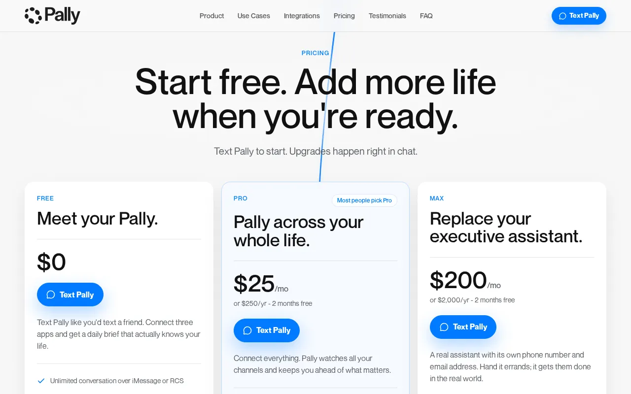 Pally — pricing page