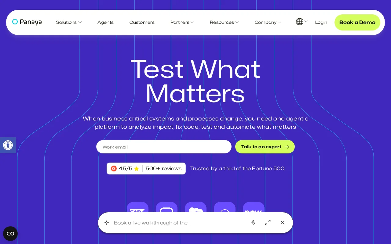 Panaya Smart Testing and Change Intelligence — preview screenshot