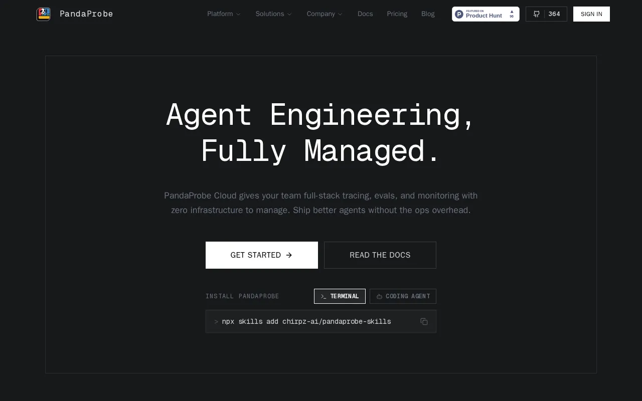 PandaProbe Cloud — preview screenshot