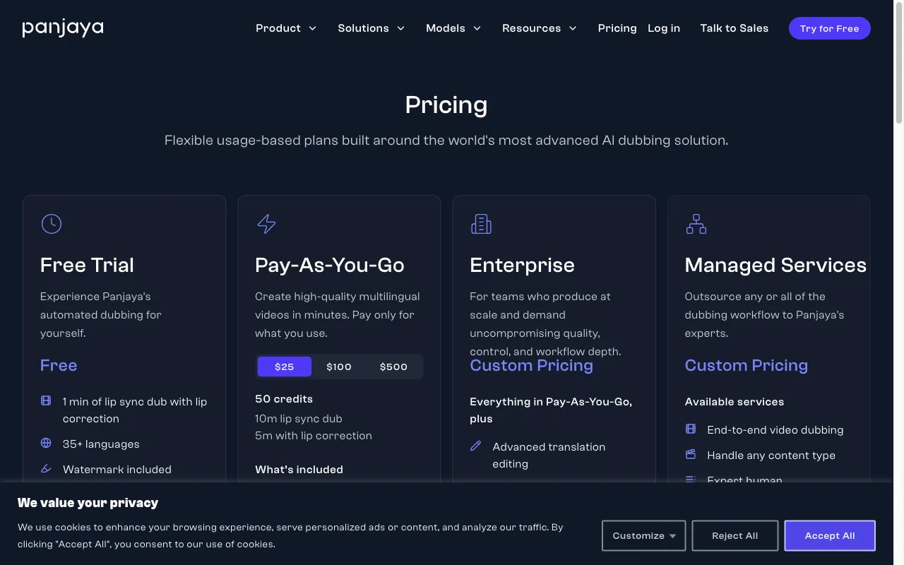 Panjaya — pricing page