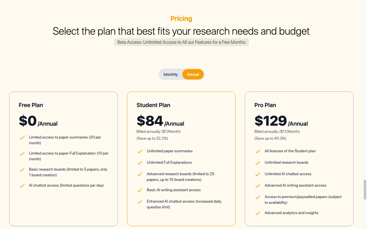 Paper Pilot — pricing page