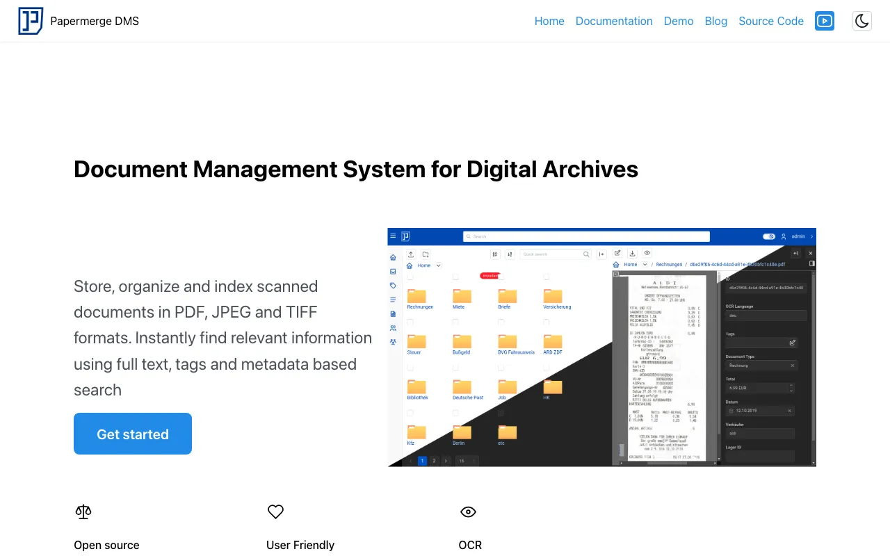 papermerge.com — preview screenshot