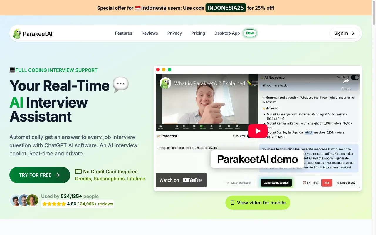 ParakeetAI — preview screenshot