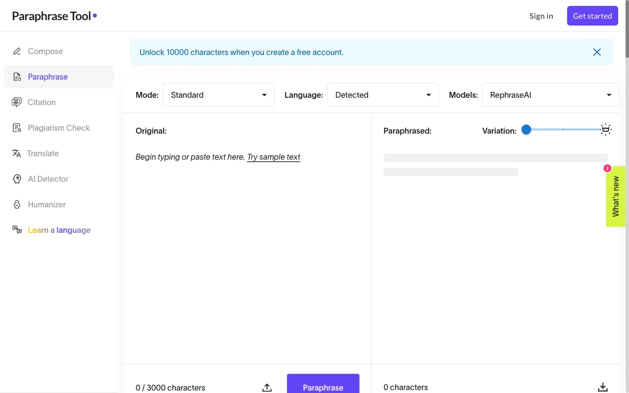 Paraphraser — preview screenshot