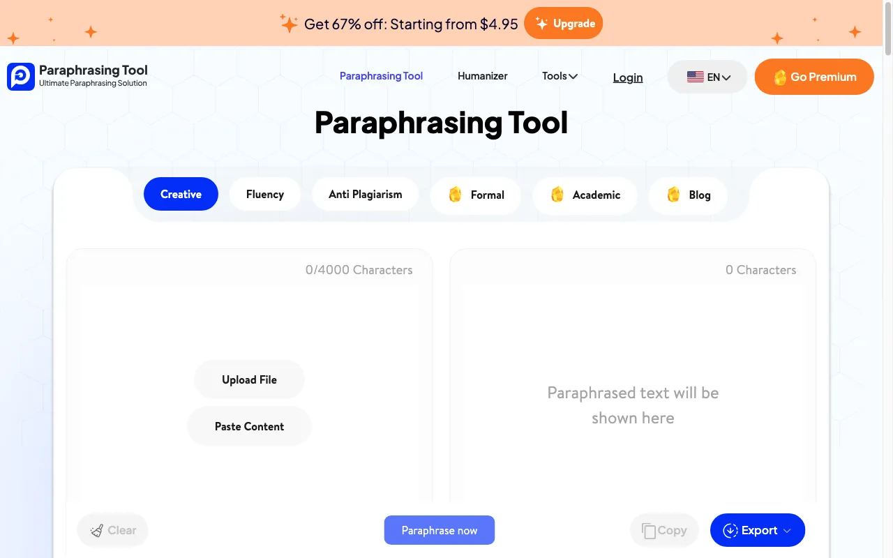 paraphrasing-tool.ai — preview screenshot