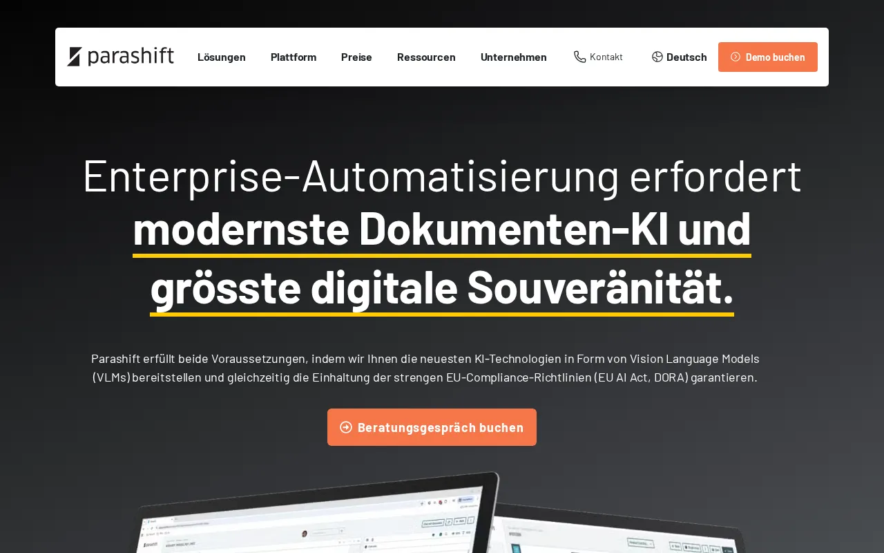 Parashift AI | Agentic Intelligent Document Processing — preview screenshot
