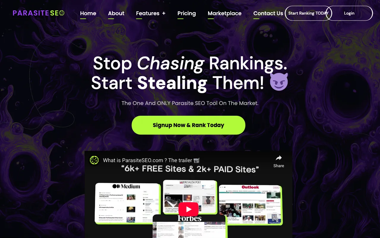 Parasite SEO — preview screenshot