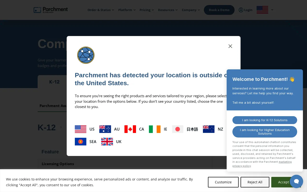 Parchment — pricing page