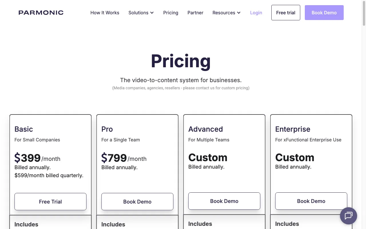 parmonic.com — pricing page