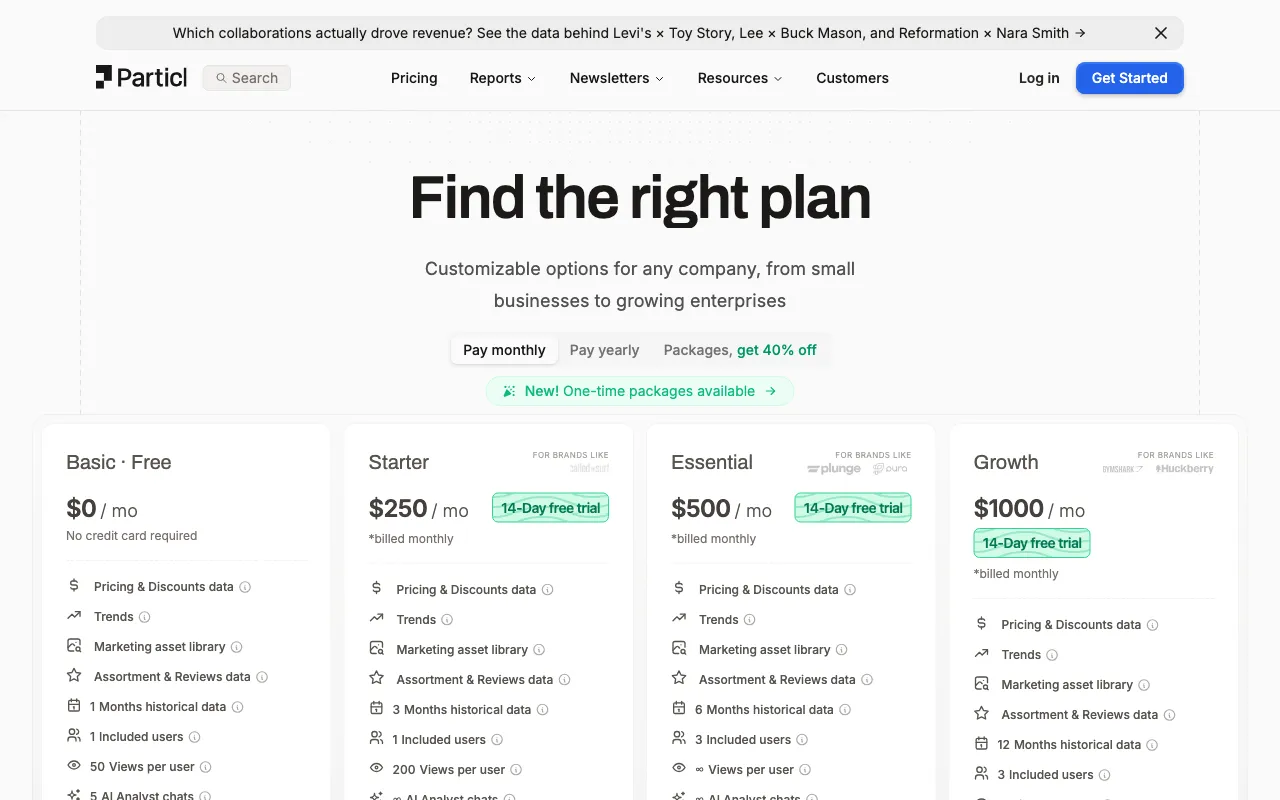 Particl — pricing page