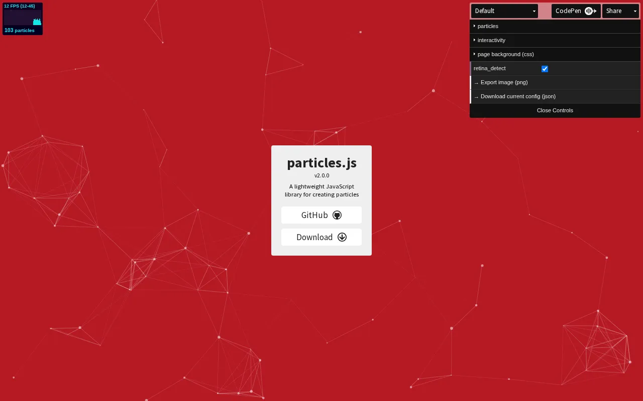 particles.js — preview screenshot