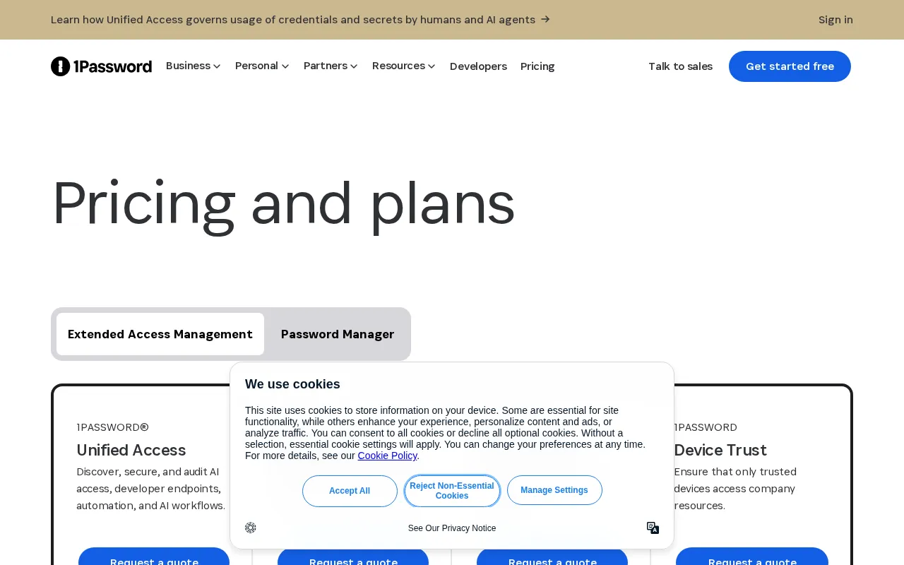 Passage by 1Password — pricing page