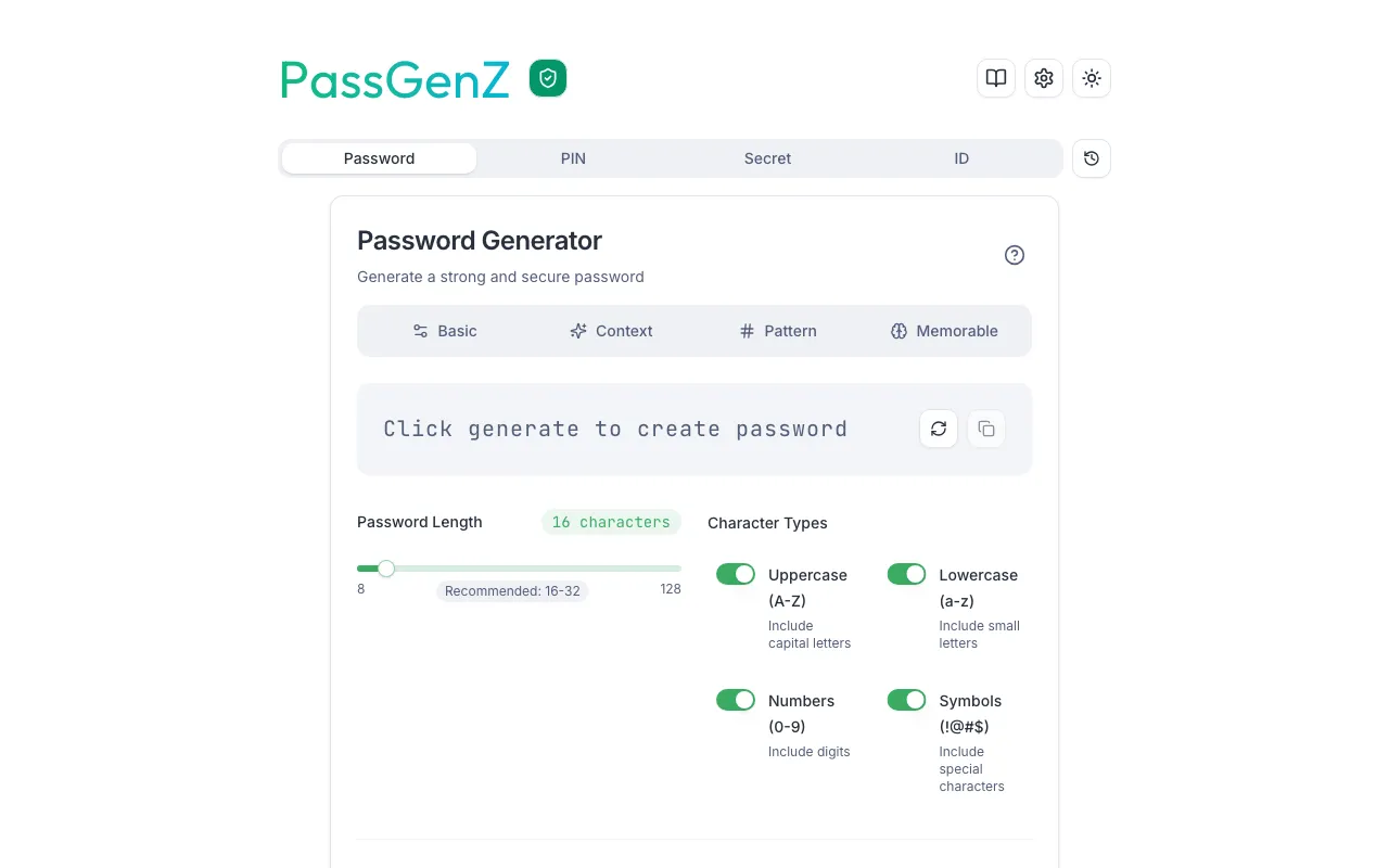 PassGenZ — preview screenshot