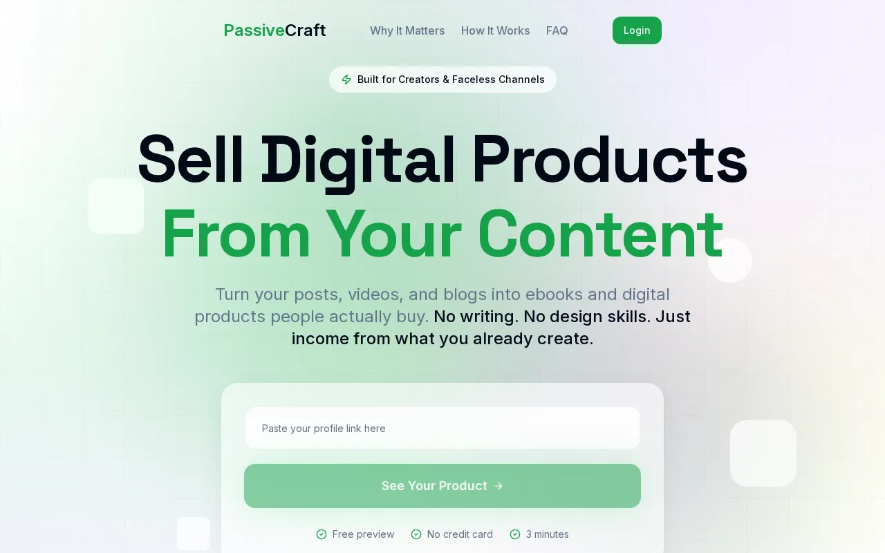 PassiveCraft — preview screenshot