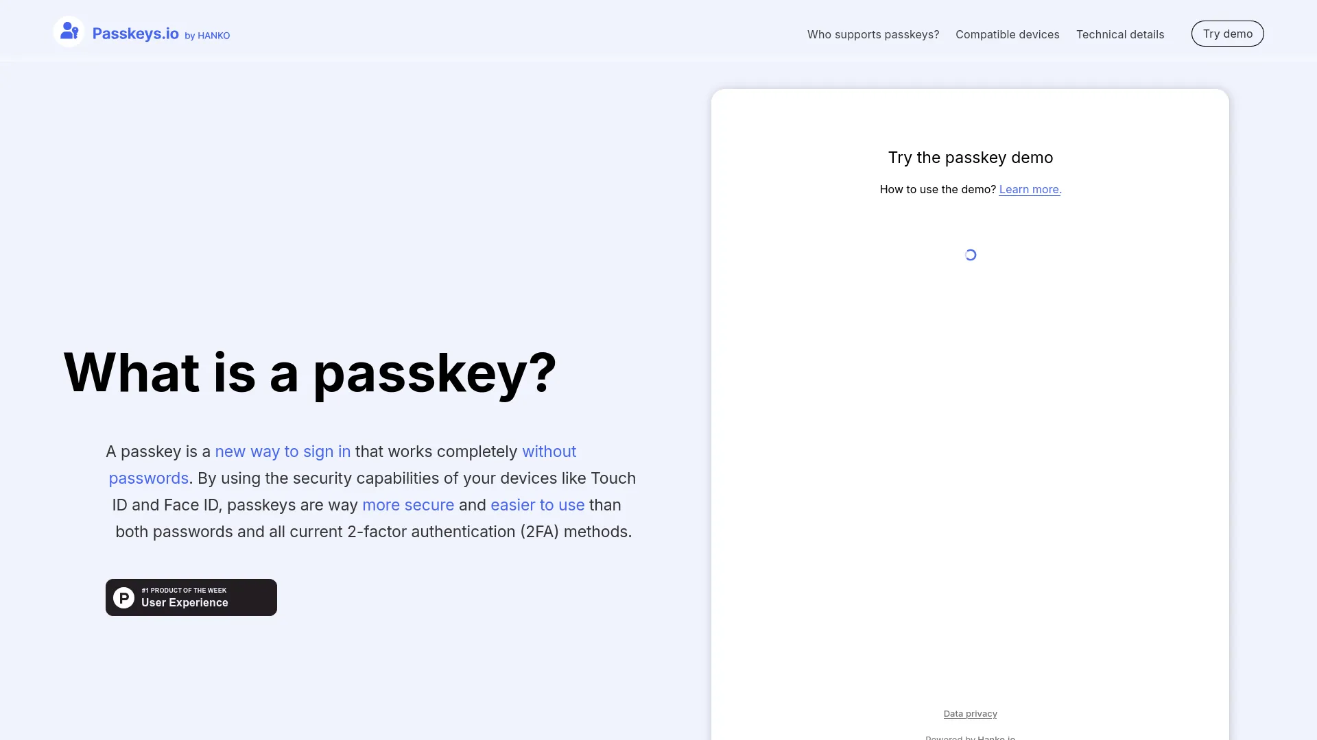 Passkeys.io — preview screenshot