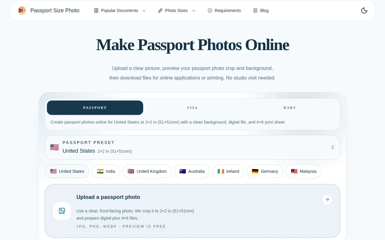 Passport Size Photo Maker — preview screenshot