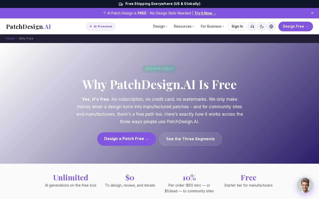 PatchDesign.AI — pricing page