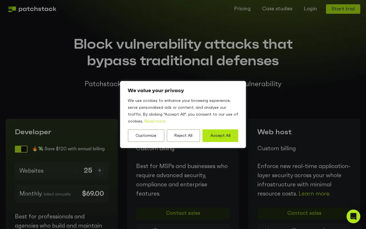 Patchstack — pricing page