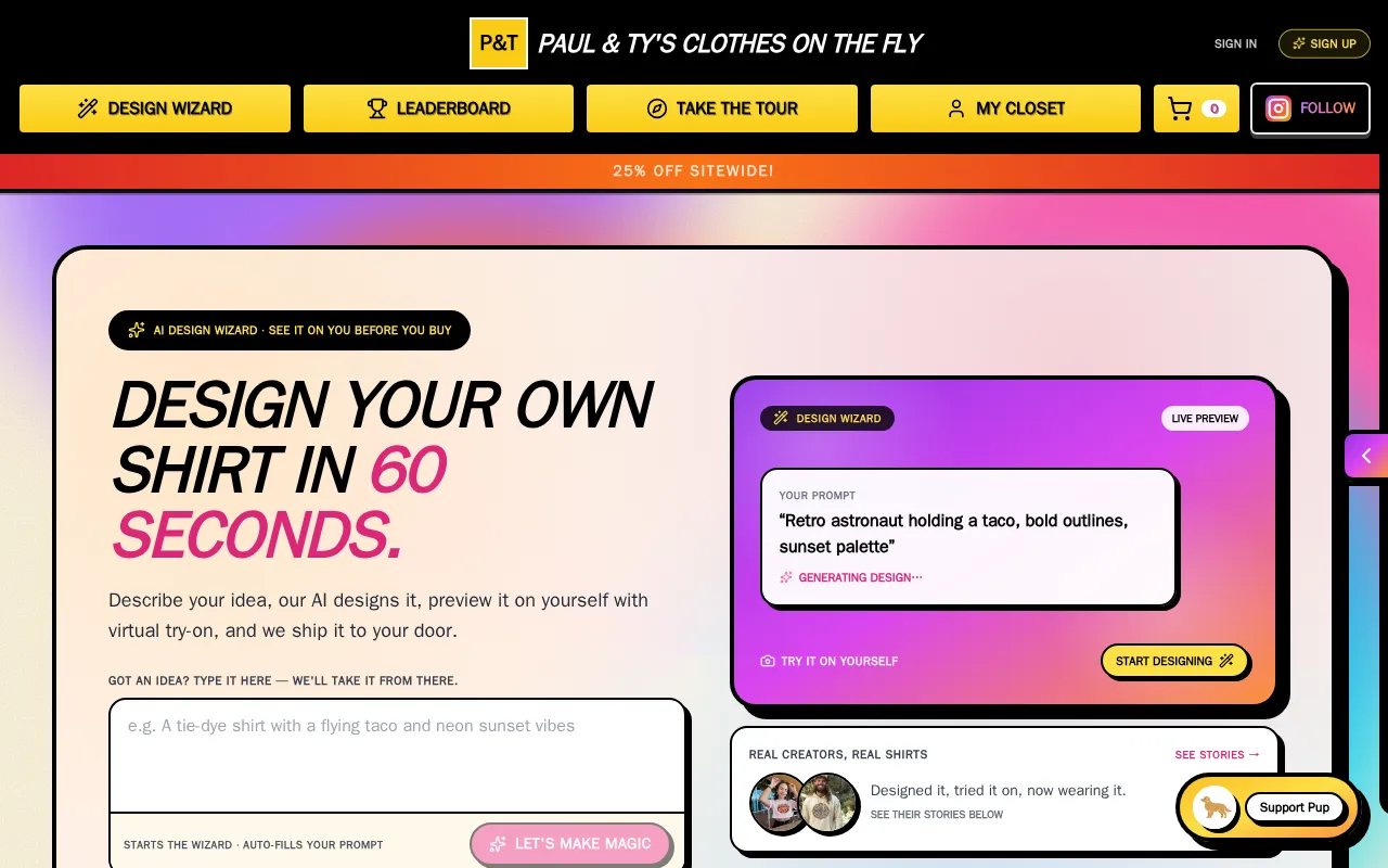 Paul & Ty's Clothes on the Fly — preview screenshot