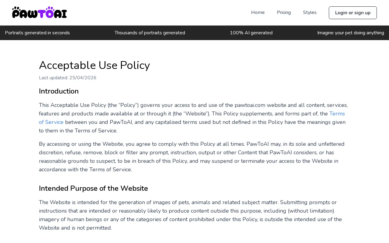 Pawtoai — pricing page