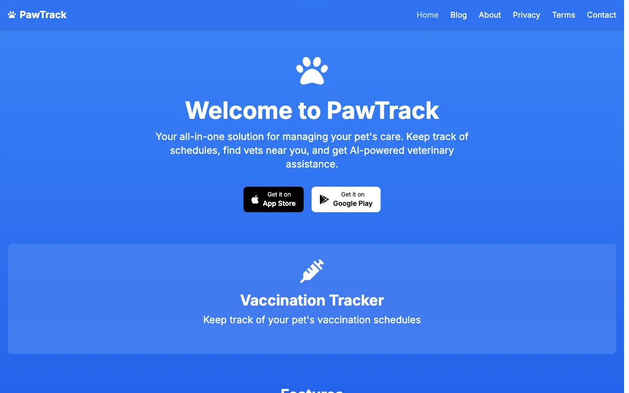 PawTrack — preview screenshot