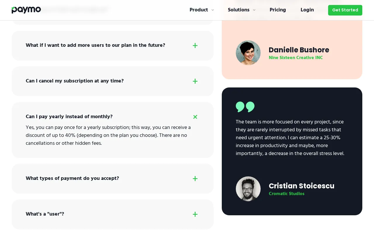 Paymoapp — pricing page