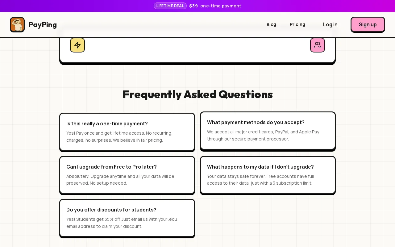 PayPing — pricing page