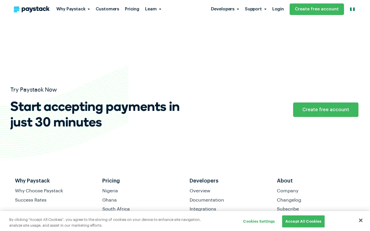 Paystack — pricing page