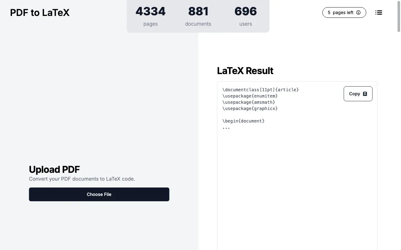 pdflatex.com — preview screenshot