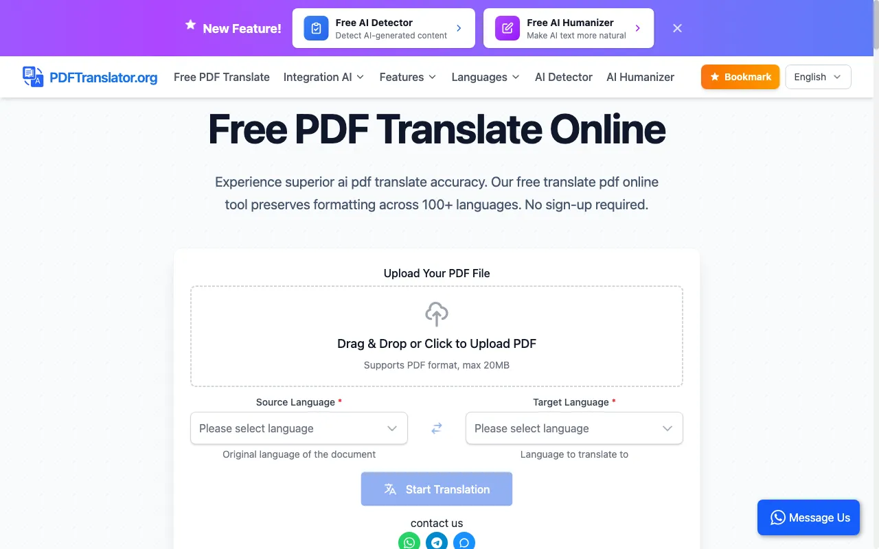 PDFTranslator.org — preview screenshot