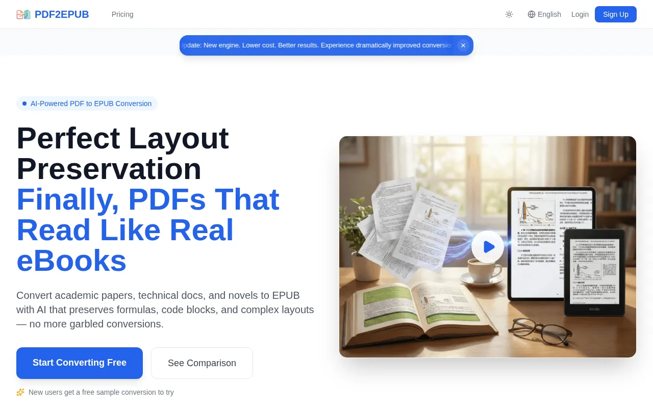 PDF2EPUB.ai — preview screenshot