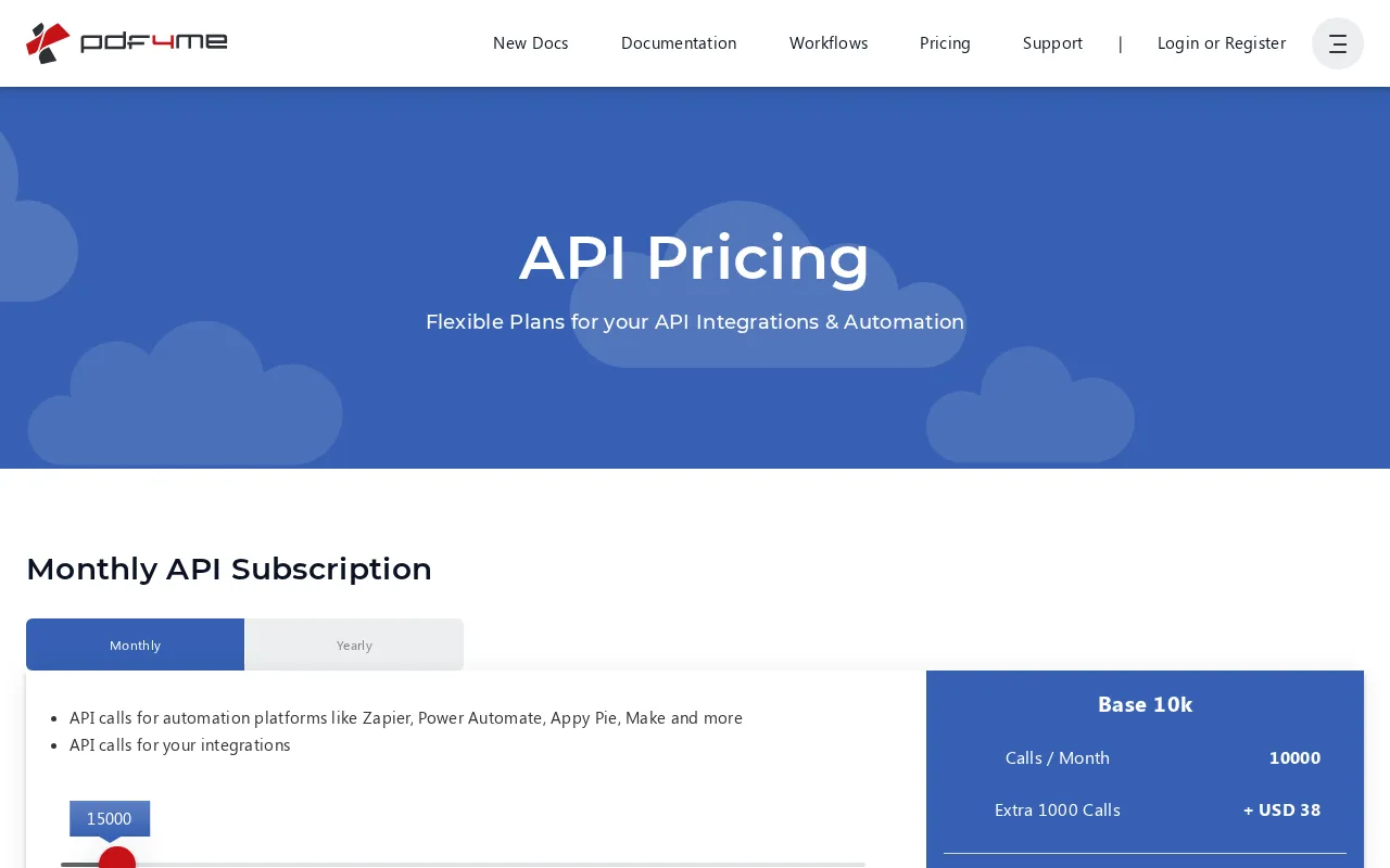 PDF4me — pricing page
