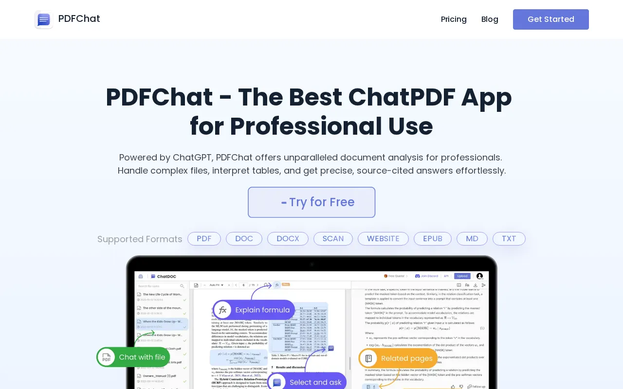 PDFChat.com — preview screenshot