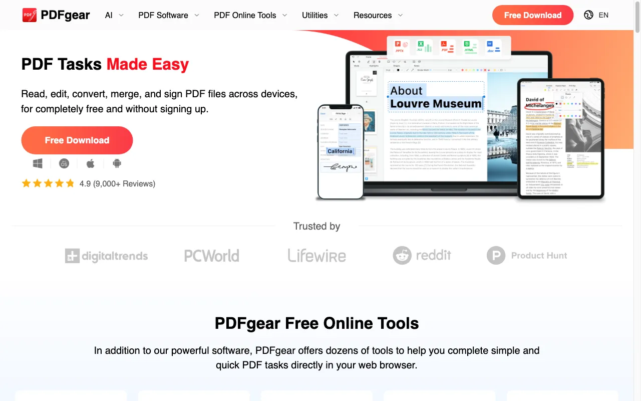 PDFgear — preview screenshot