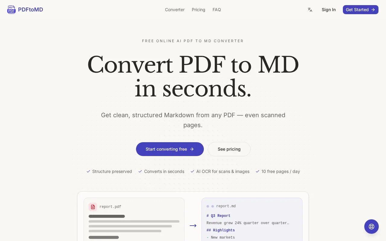PDFtoMD — preview screenshot