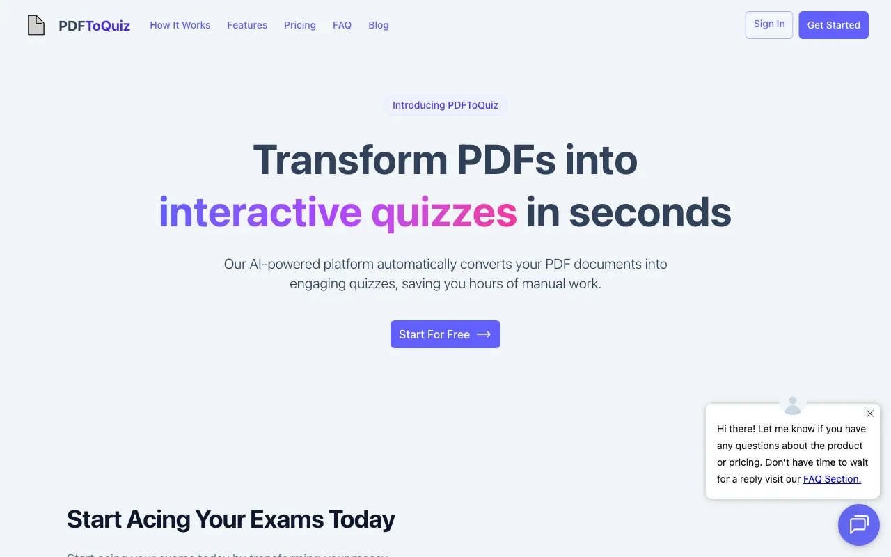 PDFToQuiz — preview screenshot