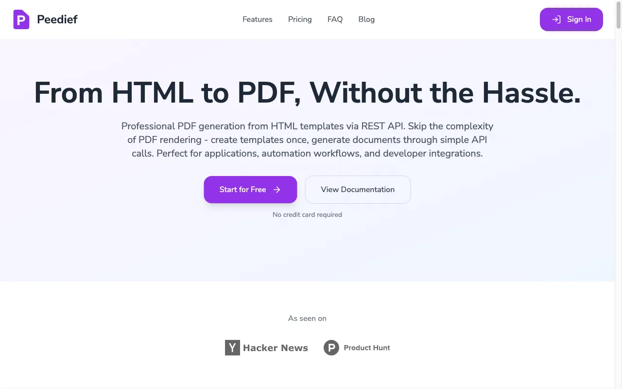 Peedief — preview screenshot