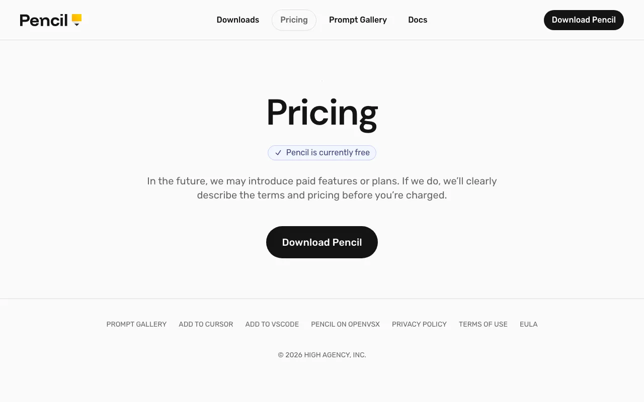 Pencil — pricing page