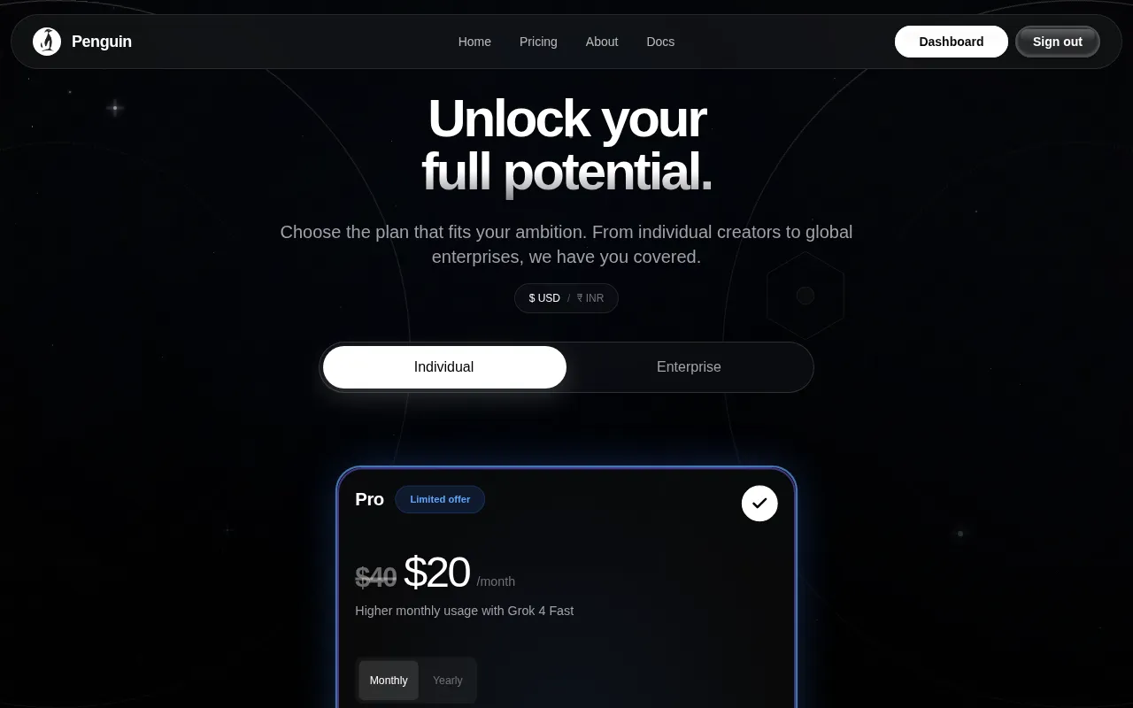 PenguinBot — pricing page