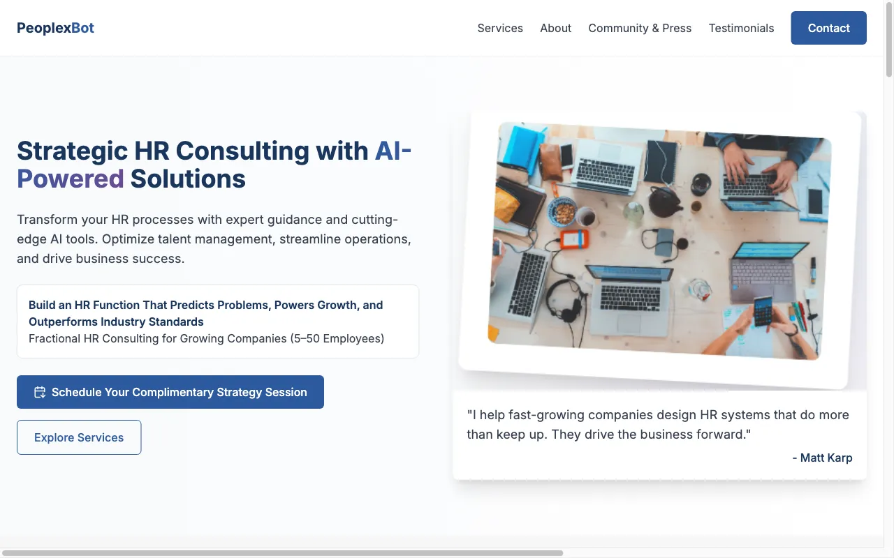 People Experience Bot (PxBot) — preview screenshot